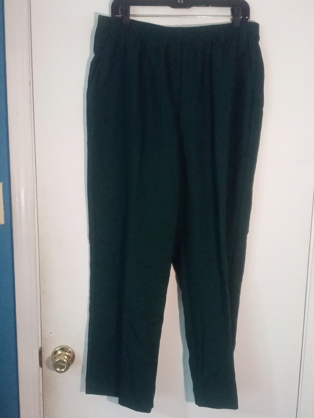 * Alfred Dunner Dark Green Pull-On Straight Pants 14 Petite 14P NWT $39.50